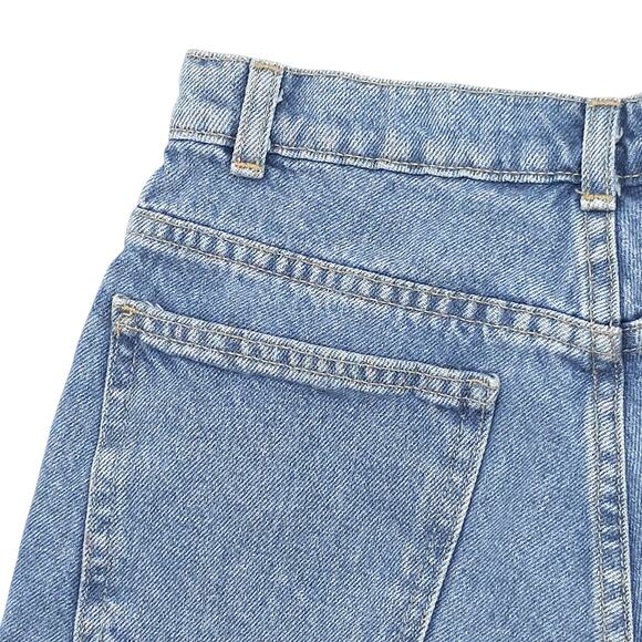 American Apparel Denim Shorts Womens 27 High Rise Cuffed Jorts USA Made Blued - Picture 10 of 13